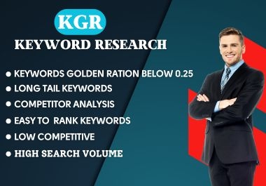 I will optimize KGR keyword research that will rank