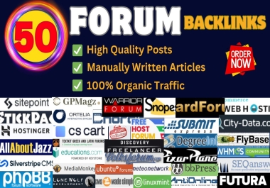 50 high quality forum backlink dofollow SEO