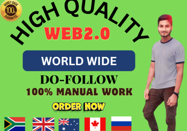 High-Quality100 Web 2.0 Backlinks 100 Manual & Do-Follow