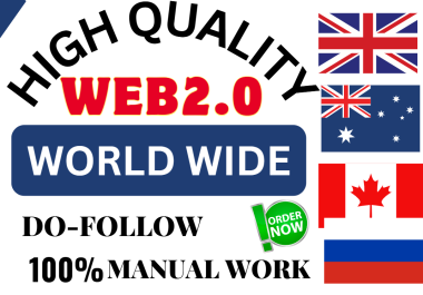 High-Quality100 Web 2.0 Backlinks 100 Manual & Do-Follow