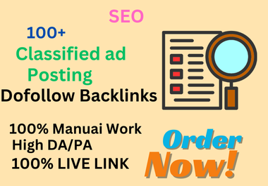 100 classified ads posting SEO Backlinks in the worldwide