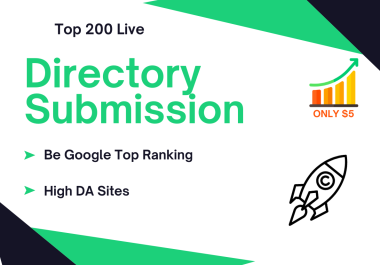 High authority 200 Directory Submission Off Page SEO Backlinks