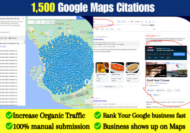 Boost Your GMB Rank with Manual 1500 Google Maps Citations for Organic Traffics