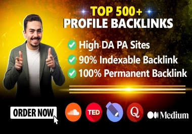 i will create top 500 google index profile backlinks with a full report