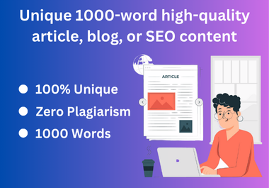 You will get unique high-quality seo content