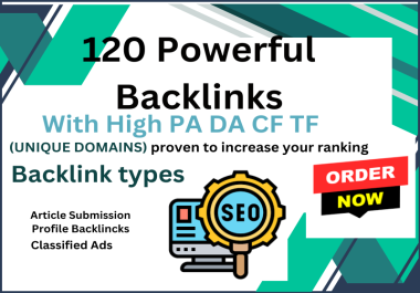 Skyrocket Your SEO with 120 Powerful Backlinks from Elite Domains