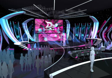 I will design your 3d Stage design,  conference,  lobby virtual stage design