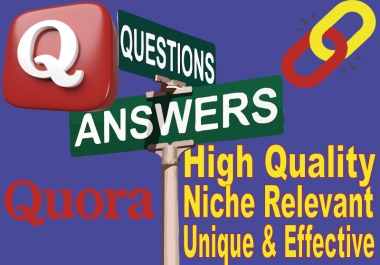 Rank your website with Unique & Effective high quality niche relevant 12 Quora Answers Backlinks