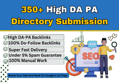 I will create top 350 directory submission backlinks organically & rank business