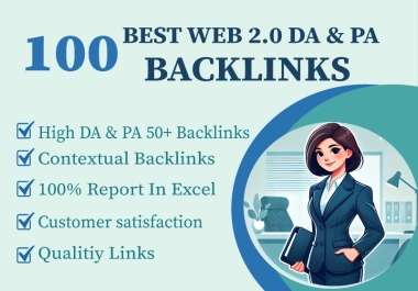 I will do 100 web 2.0 backlinks with unique content to improve your websites ranking