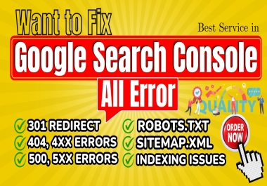 I'll Fix Google Search Console Errors & crawl errors,  indexation issues to Boost Rankings