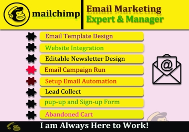 I Will do Mailchimp Email Marketing Newsletters,  Sequences & Automation