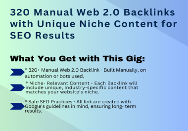 320+ Manual Web 2.0 Backlinks with Niche Content for Powerful SEO Rankings