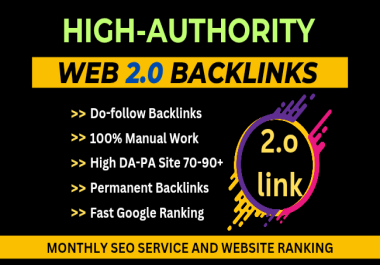 100 High Authority Dofollow Web 2.0 Backlinks for SEO