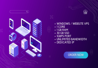 Renewable windows vps or windows vps 1gb ram 30gb ssd for 30 days