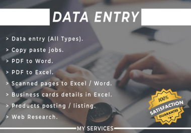 I Will Perform Data Entry Typing and Copy Paste Work