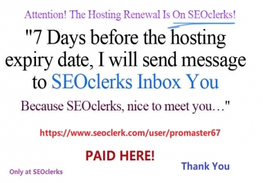 Seoclerks Promaster 67 Hosting Yearly Renewal
